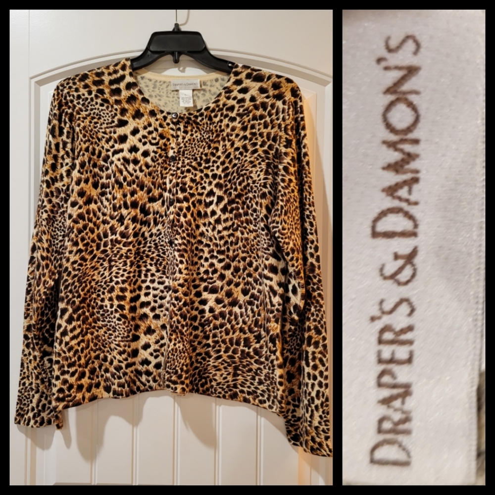 leopard cardigan sweater XL